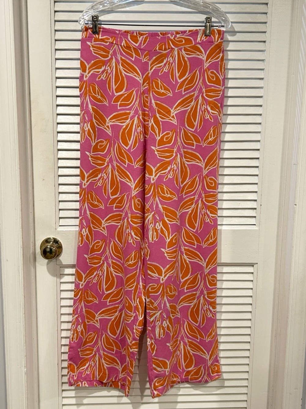 Sincerely Jules Linen Floral Wide Leg Pull On Pants